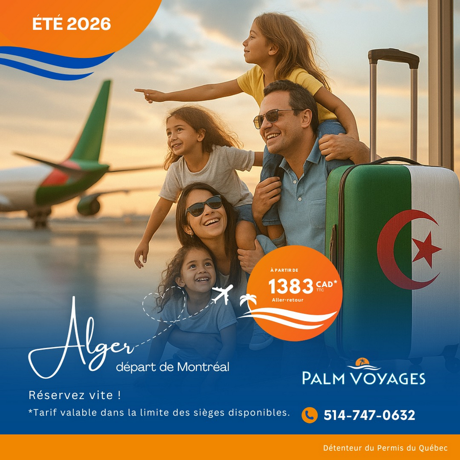 billet avion montreal alger