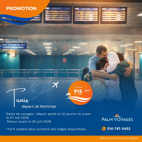 billet montreal tunis