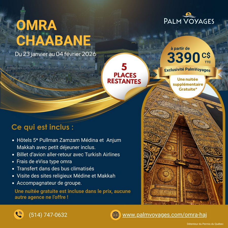 omra au depart de montreal